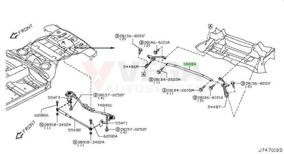 Rear Chassis Brace Assembly (3-Piece) To Suit Nissan 370Z Nismo 554B6-6Ga0A / 554B7-6Ga0A Interior
