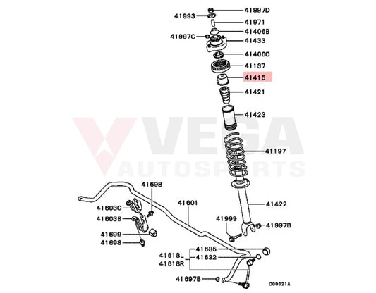 Rear Chock Absorber Cup to suit Mitsubishi Lancer Evolution 7 / 8 / 9 MN184170 - Vega Autosports