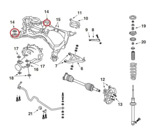 Rear Crossmember Subframe Bushing (Nismo) to suit Nissan Skyline R32 GTR / R33 GTR / R34 GTR 55442-RS580 Differential