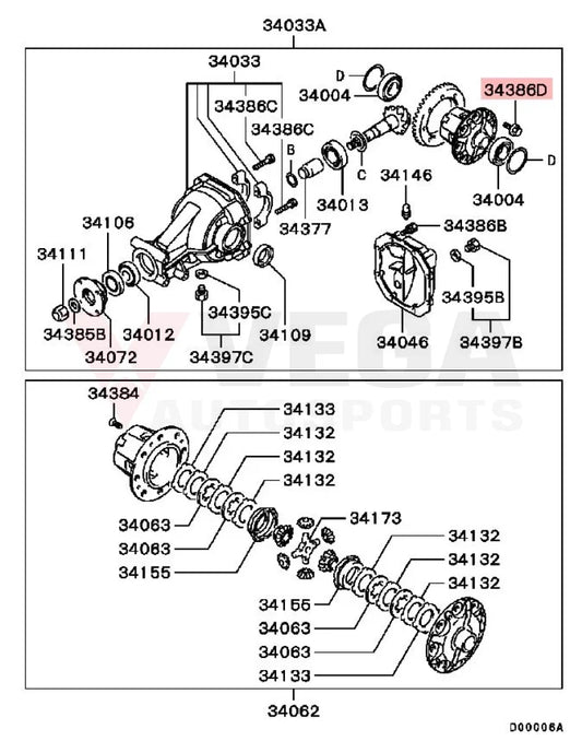 Rear Crown Wheel Bolt to suit Mitsubishi Lancer Evolution 4 - 10 RS MB092220 - Nuts / Bolts / Screws