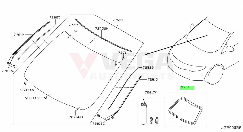 Rear Dam Seal To Suit Nissan R34 Models G2G16-89901 Body Mouldings / Seals