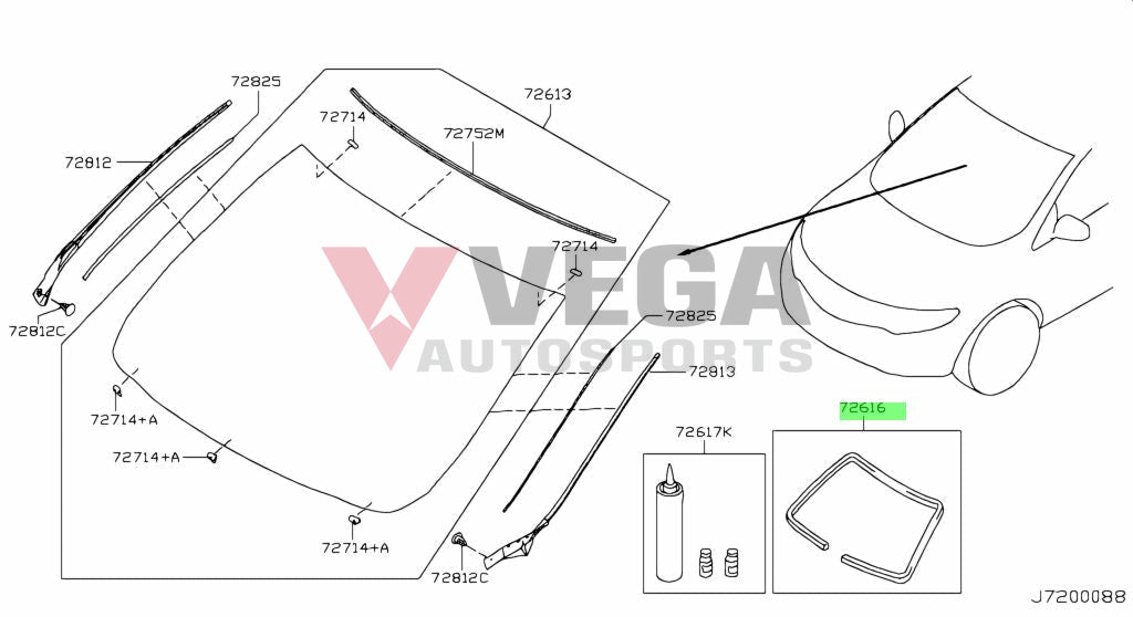 Rear Dam Seal To Suit Nissan R34 Models G2G16-89901 Body Mouldings / Seals