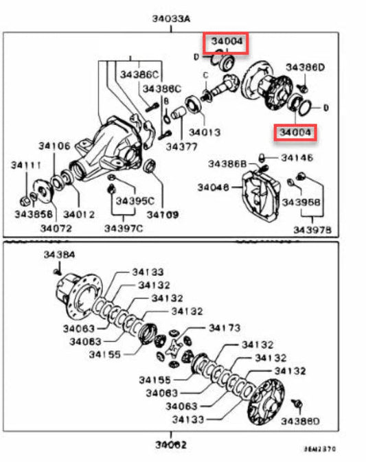 Rear Diff Lsd Rhs / Lhs To Suit Mitsubishi Lancer Evolution 5 - 10 Rs Mb393957 Differential