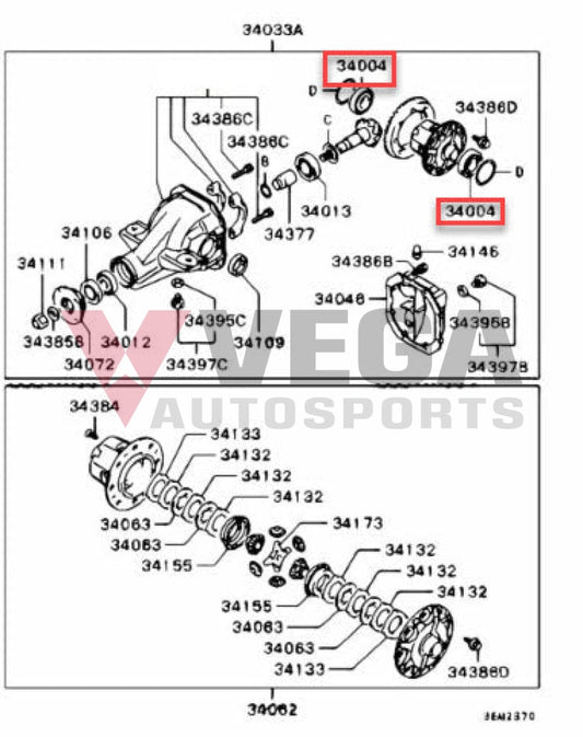 Rear Diff Lsd Rhs / Lhs To Suit Mitsubishi Lancer Evolution 5 - 10 Rs Mb393957 Differential