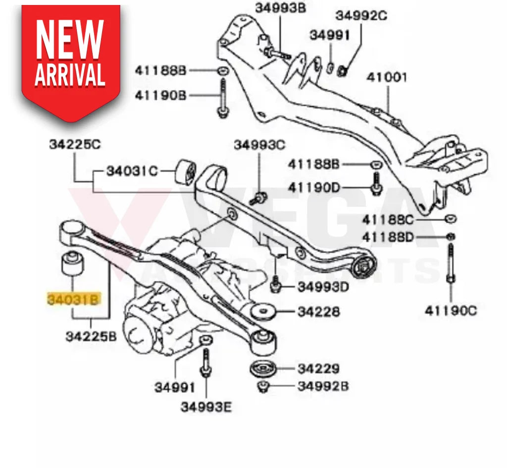 Rear Diff Mount Back Bushing to suit Mitsubishi Lancer Evolution 5 – 9 MB844818 - Differential