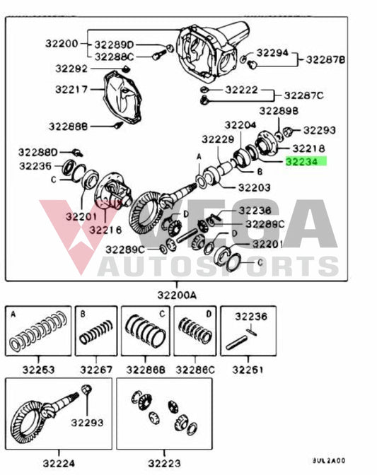 Rear Diff Seal To Suit Mitsubishi Lancer Evolution 4 - 10 Mb393929 Differential