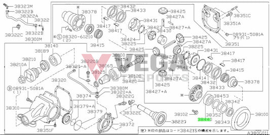 Rear Diff Side Bearing To Suit Nissan Skyline R33 / R34 Gtr R200 38440-15U00 Differential