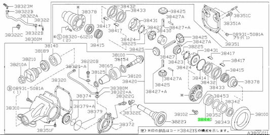 Rear Diff Side Bearing To Suit Nissan Skyline R33 / R34 Gtr R200 38440-15U00 Differential