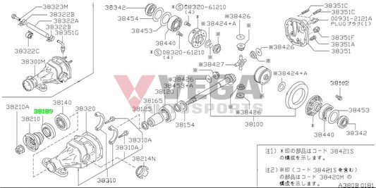 Rear Differential Pinion Oil Seal To Suit Nissan Skyline R32 / R33 R34 Gtr 38189-N3112
