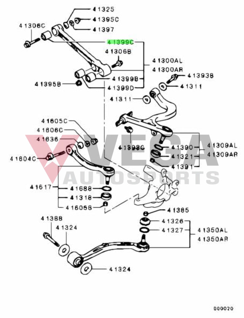 Rear Lower Control Arm Bushing (Inner) To Suit Mitsubishi Lancer Evolution 6-9 4113A063 Steering And