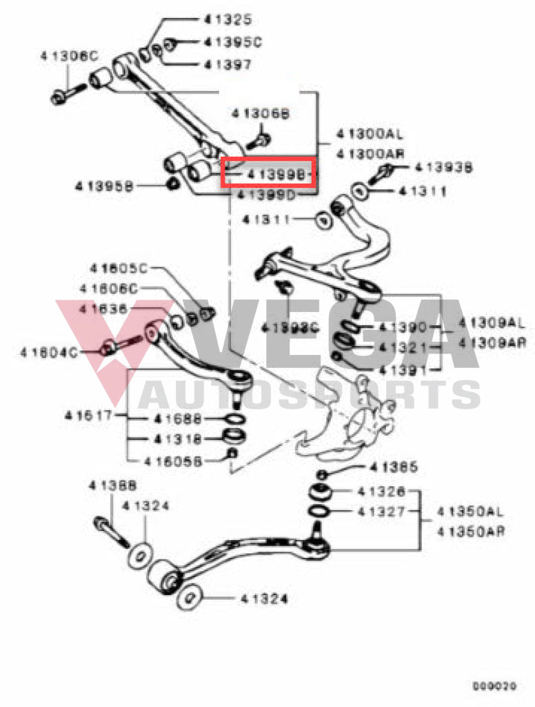 Rear Lower Control Arm Bushing (Outer) To Suit Mitsubishi Lancer Evolution 6-9 4113A062 Suspension