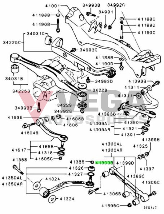 Rear Lower Control Arm (Inner) To Suit Mitsubishi Lancer Evolution 4 / 5 Mb856440 Steering And