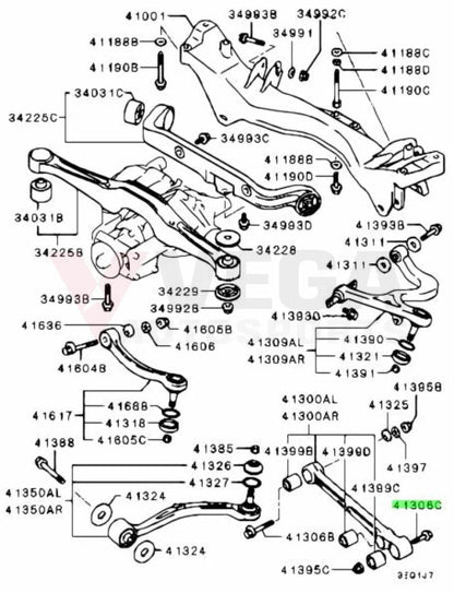 Rear Lower Suspension Arm Bolt for Mitsubishi Lancer Evolution 4-9 MB809343 Nuts / Bolts / Screws