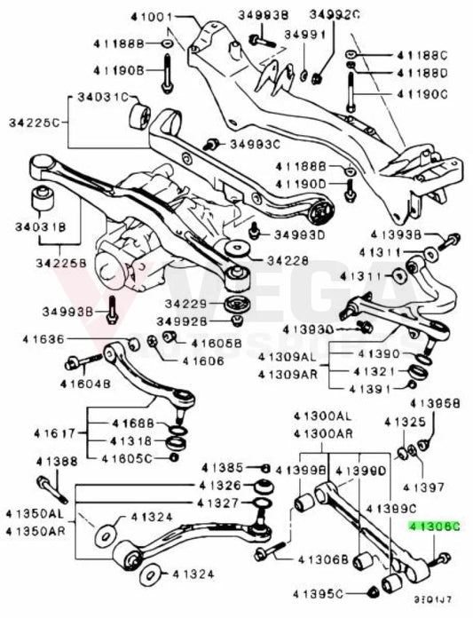 Rear Lower Suspension Arm Bolt for Mitsubishi Lancer Evolution 4-9 MB809343 Nuts / Bolts / Screws