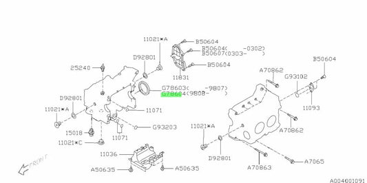 Rear Main Oil Seal To Suit Subaru Ej20 / Ej25 806786040 Engine