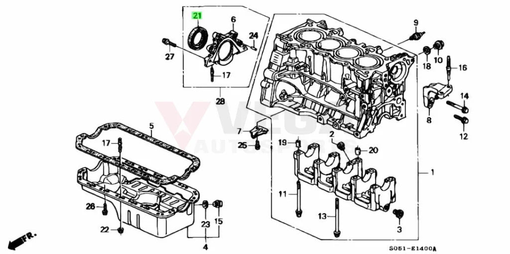 Rear Main Seal To Suit Honda D/B Series 91214-Ple-003 Engine