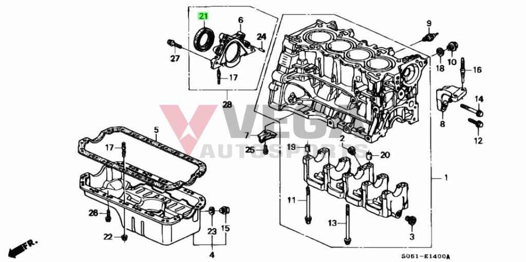 Rear Main Seal To Suit Honda D/B Series 91214-Ple-003 Engine