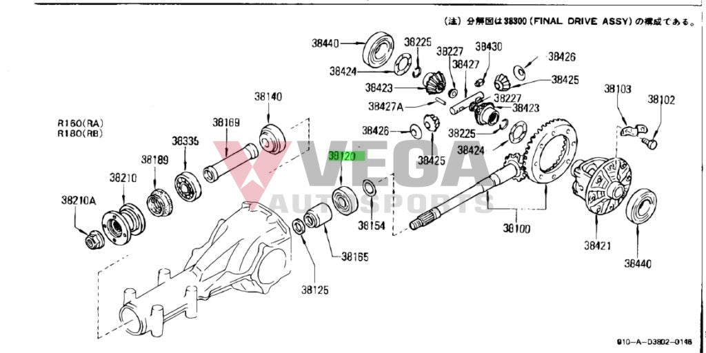 Rear Pinion Bearing 38120-61000 Differential