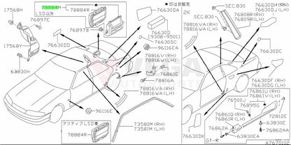 Rear Quarter Drafter Vent RHS to suit Nissan Skyline R33 / R34 Models - Vega Autosports