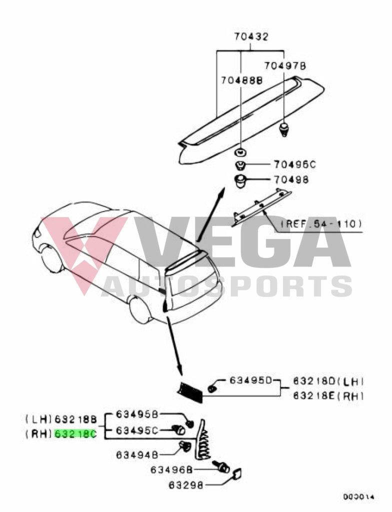 Rear Quarter Garnish Rhs To Suit Mitsubishi Lancer Evolution Ct9W 7405A122 Exterior