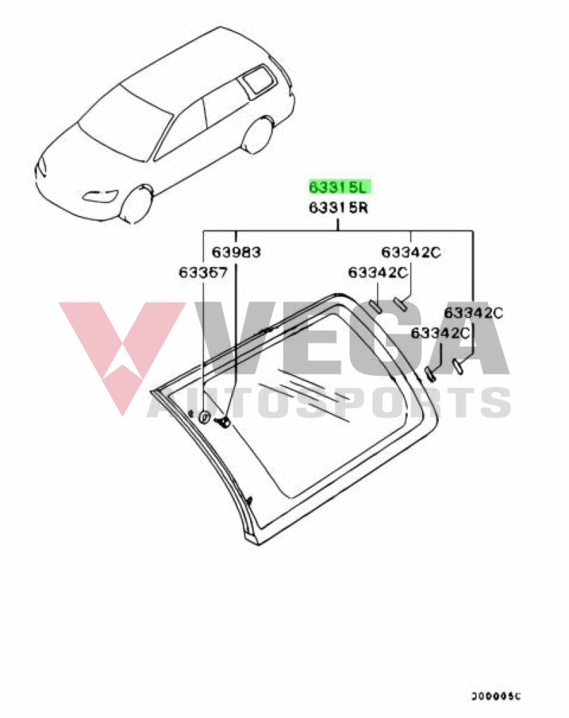 Rear Quarter Window Lhs To Suit Mitsubishi Lancer Evolution 9 Ct9W Mr557035 Exterior