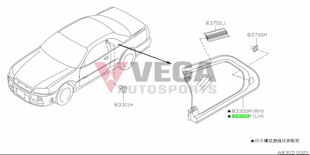Rear Quarter Window Set Tinted (Rhs & Lhs) To Suit Nissan Skyline R34 Gtr / Gtt - Coupe Exterior