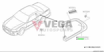 Rear Quarter Window Set Tinted (Rhs & Lhs) To Suit Nissan Skyline R34 Gtr / Gtt - Coupe Exterior