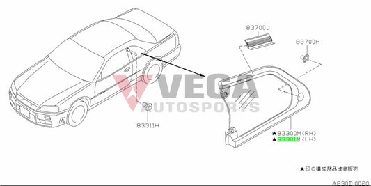 Rear Quarter Window Set Tinted (Rhs & Lhs) To Suit Nissan Skyline R34 Gtr / Gtt - Coupe Exterior