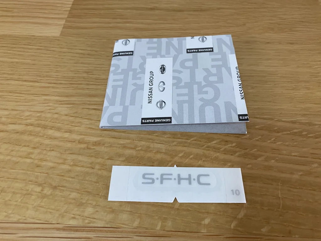 Rear 'SFHC' Window Label Decal to suit Nissan Skyline R33 R34 GTR - Vega Autosports