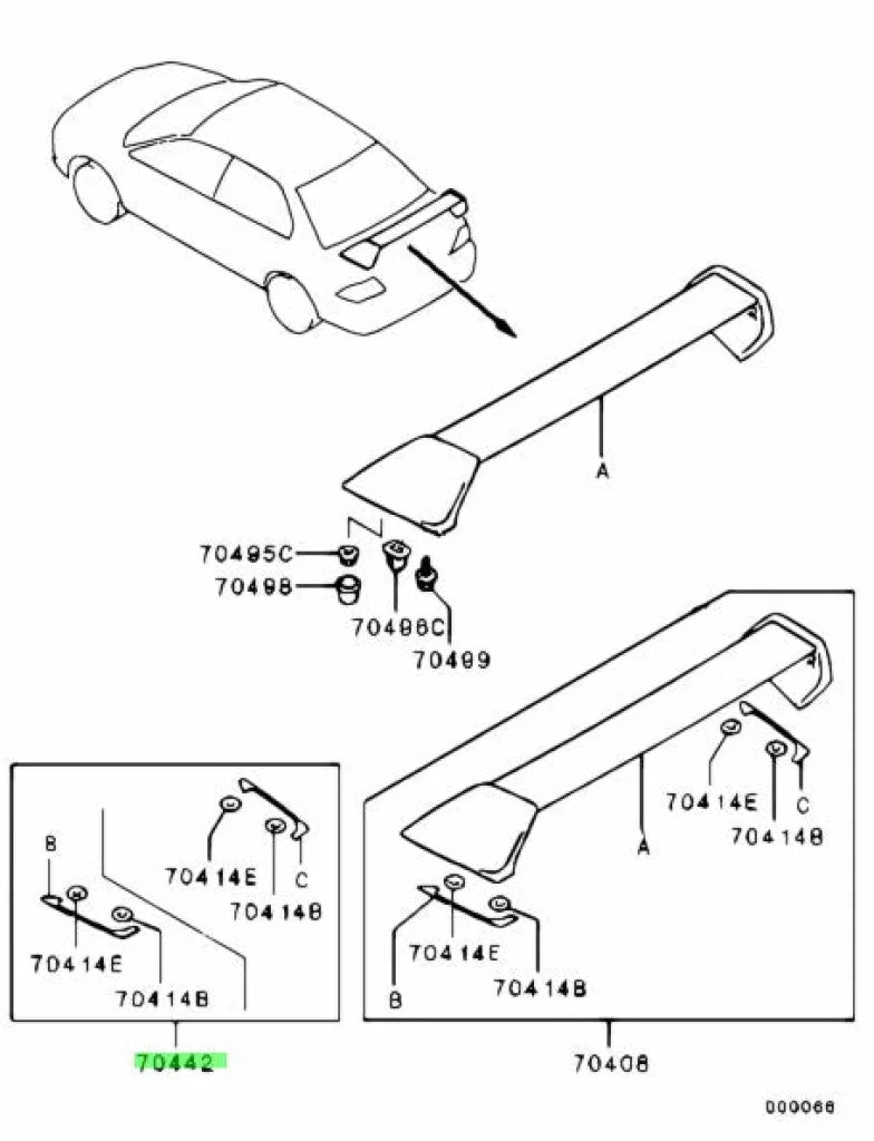 Rear Spoiler Gasket Kit To Suit Mitsubishi Lancer Evolution 8 / 9 6515A045 Exterior
