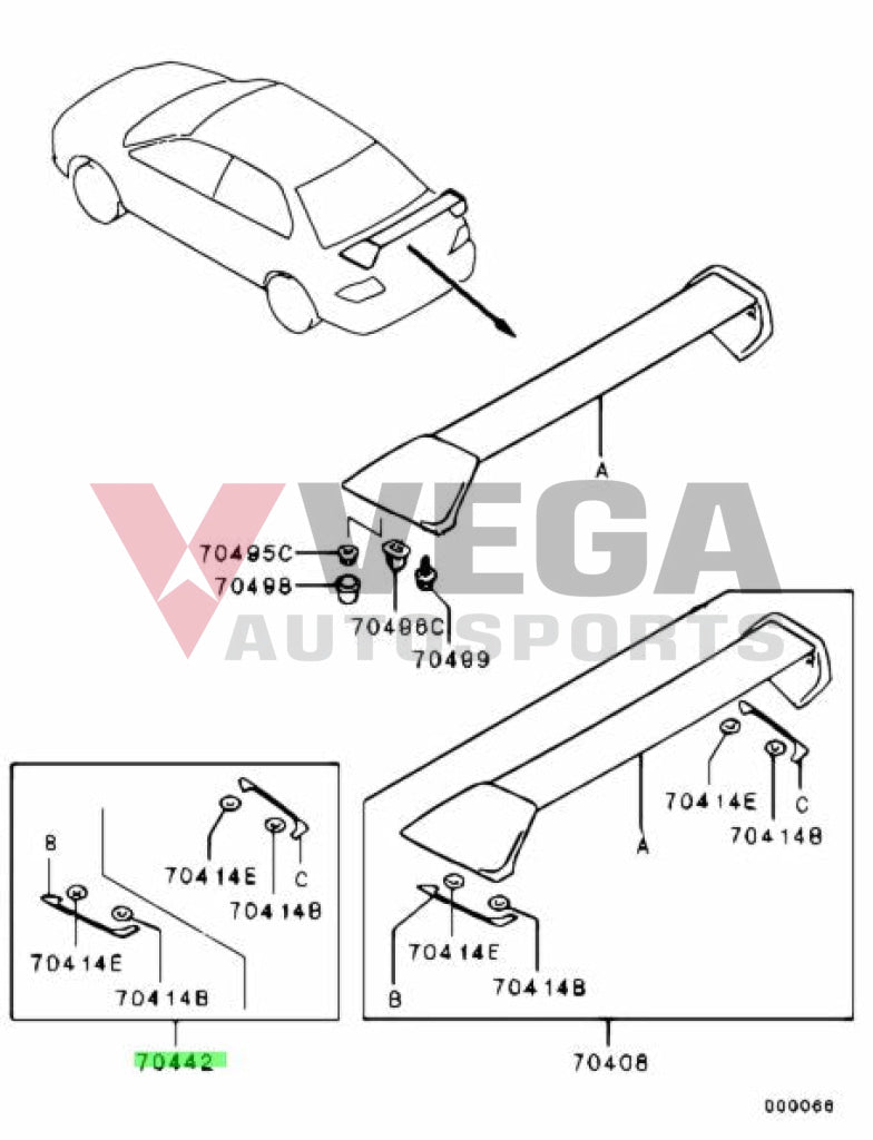 Rear Spoiler Gasket Kit To Suit Mitsubishi Lancer Evolution 8 / 9 6515A045 Exterior