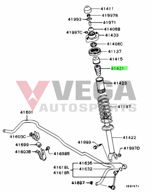 Rear Suspension Strut Damper To Suit Mitsubishi Lancer Evolution 6.5 Mr510137 Steering And