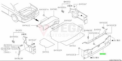 Rear Trunk Liner Trim To Suit Nissan Silvia S14 Interior