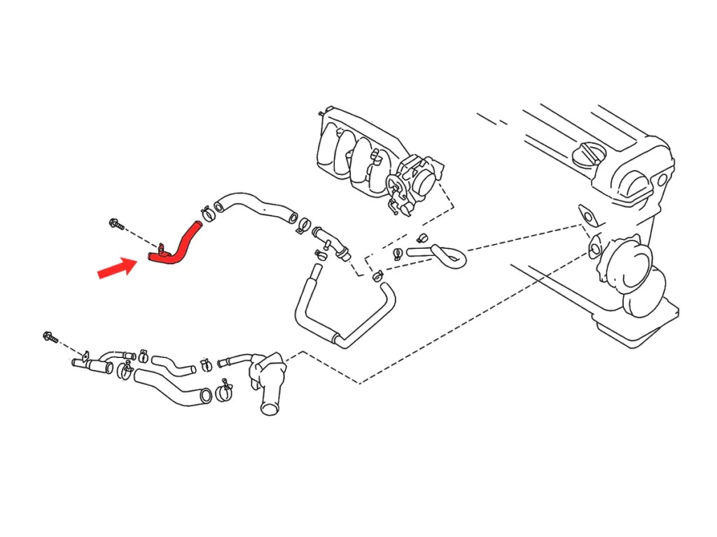 Rear Water And Heater Return Pipe To Suit Nissan Silvia S14 / S15 14053-65F06 Cooling
