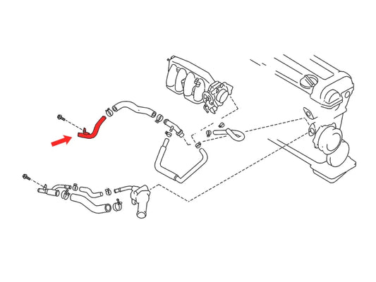 Rear Water And Heater Return Pipe To Suit Nissan Silvia S14 / S15 14053-65F06 Cooling