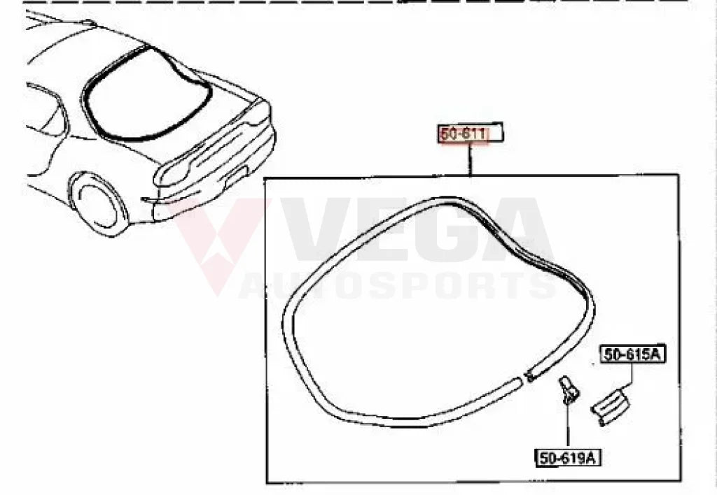 Rear Window Moulding To Suit Mazda Rx7 Fd3S Fd01-50-6G0B Body Mouldings / Seals