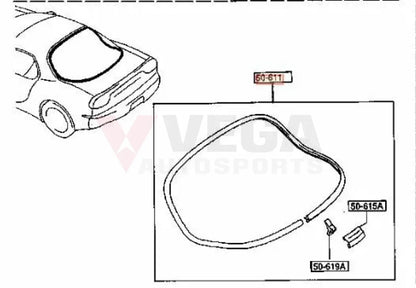 Rear Window Moulding To Suit Mazda Rx7 Fd3S Fd01-50-6G0B Body Mouldings / Seals