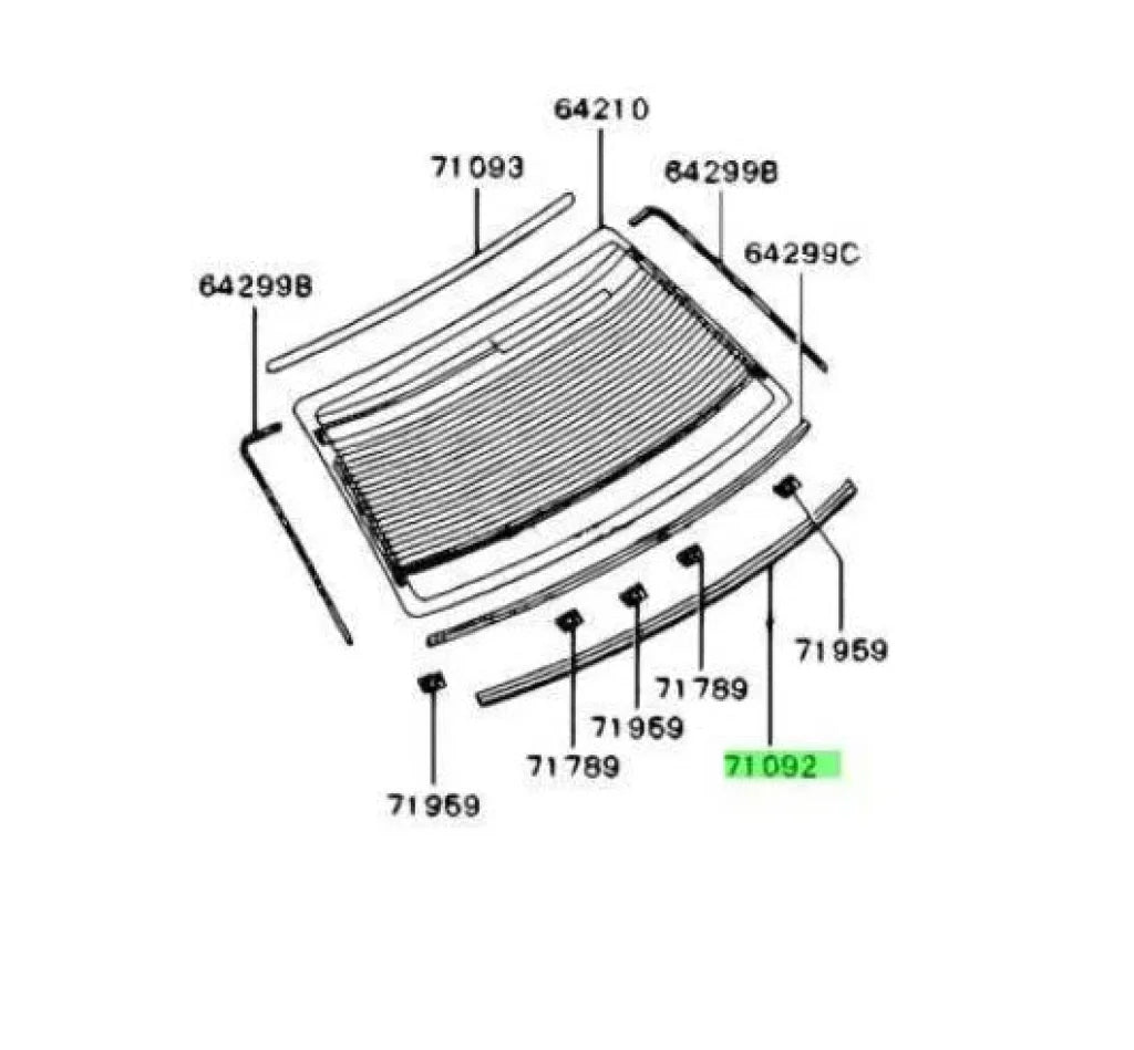 Rear Windscreen Moulding (Bottom) to suit Mitsubishi Lancer Evolution 4 - 6 MR191509 - Body Mouldings / Seals