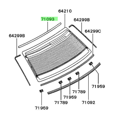 Rear Windscreen Moulding (Upper) to suit Mitsubishi Lancer Evolution 4 - 6 MR191592 - Exterior