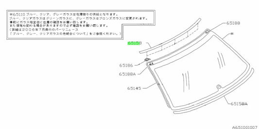 Rear Windscreen Upper Trim To Suit Subaru Impreza Gc8 92-00 65123Fa000 Exterior