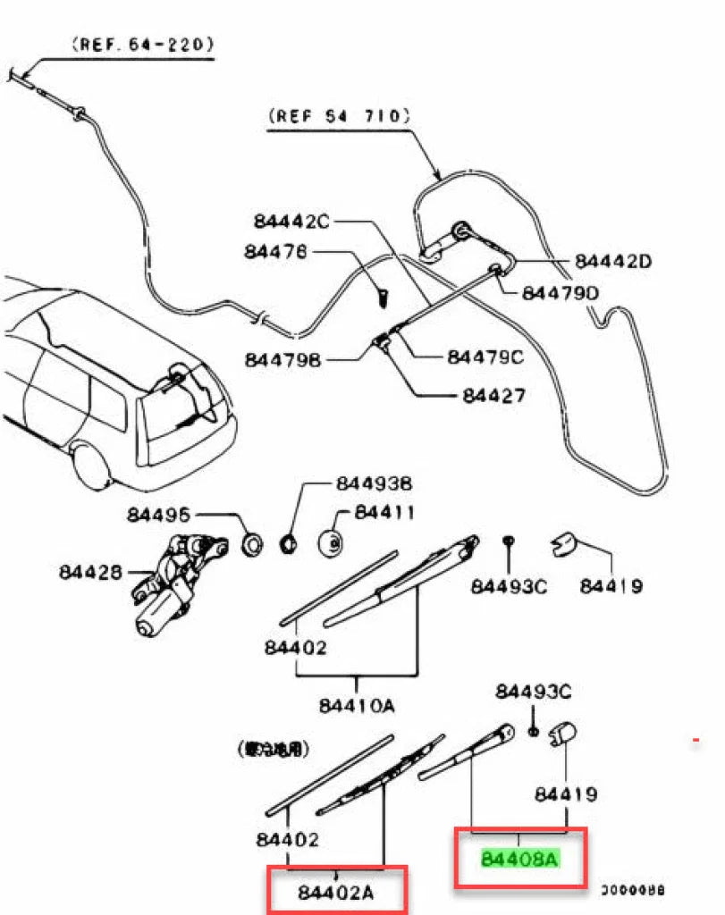 Rear Wiper Arm And Blade Assembly 305Mm To Suit Mitsubishi Lancer Evolution Ct9W *Cold Region