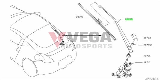 Rear Wiper Arm To Suit Nissan 370Z Z34 28781 - 1Ek0A Exterior