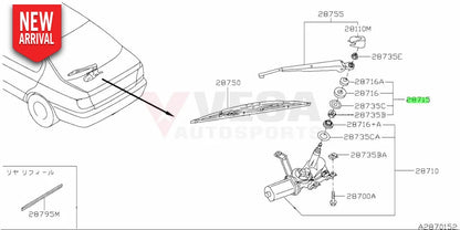 Rear Wiper Motor Pivot Seal Kit to suit Nissan Skyline R33 Models 28715-0E010 - Exterior