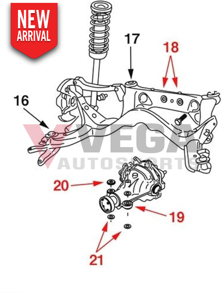 Reinforced Differential Mounting Bush Set (Nismo) to suit Nissan R200 S14/S15/R33/R34/Z32/R32 4WD 55401-RS590