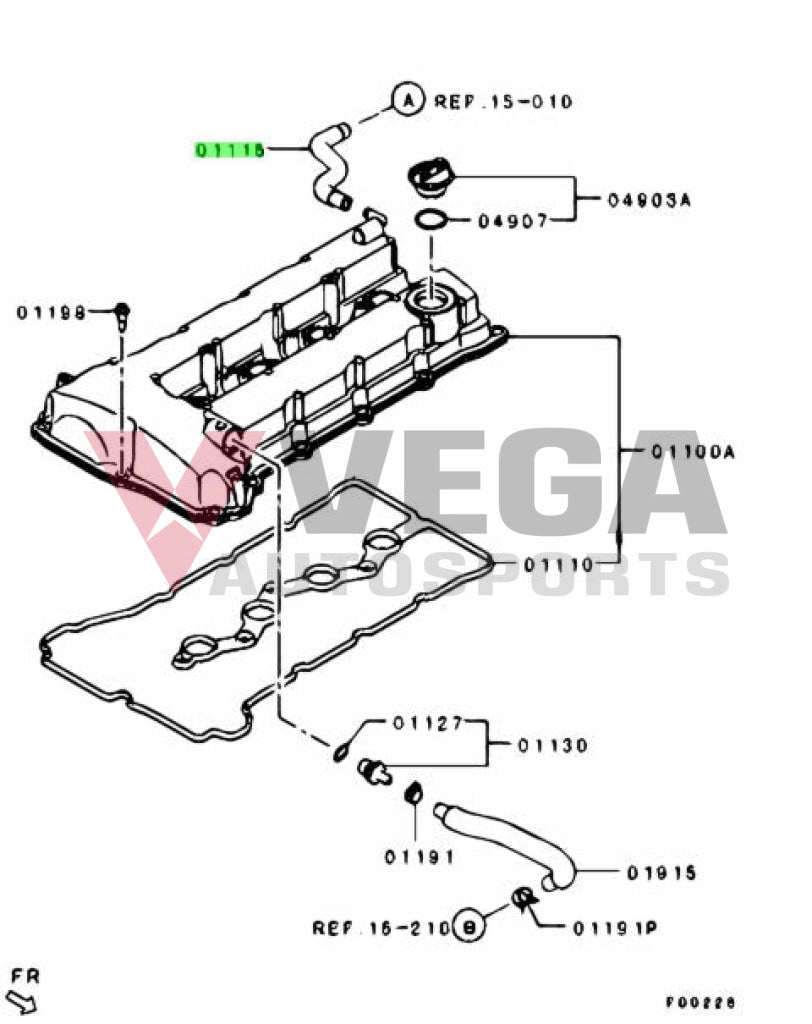 Rocker Cover Breather Hose To Suit Mitsubishi Lancer Evolution 10 / X 1035A836 Engine