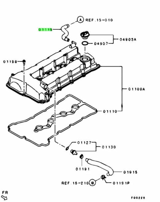 Rocker Cover Breather Hose To Suit Mitsubishi Lancer Evolution 10 / X 1035A836 Engine