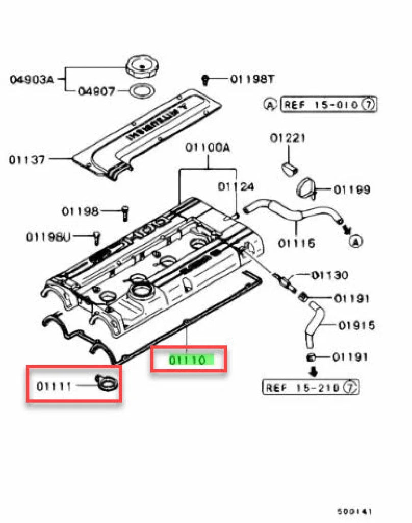 Rocker Cover Gasket Set To Suit Mitsubishi Lancer Evolution 1 / 2 3 Md186785 Md186784 Engine