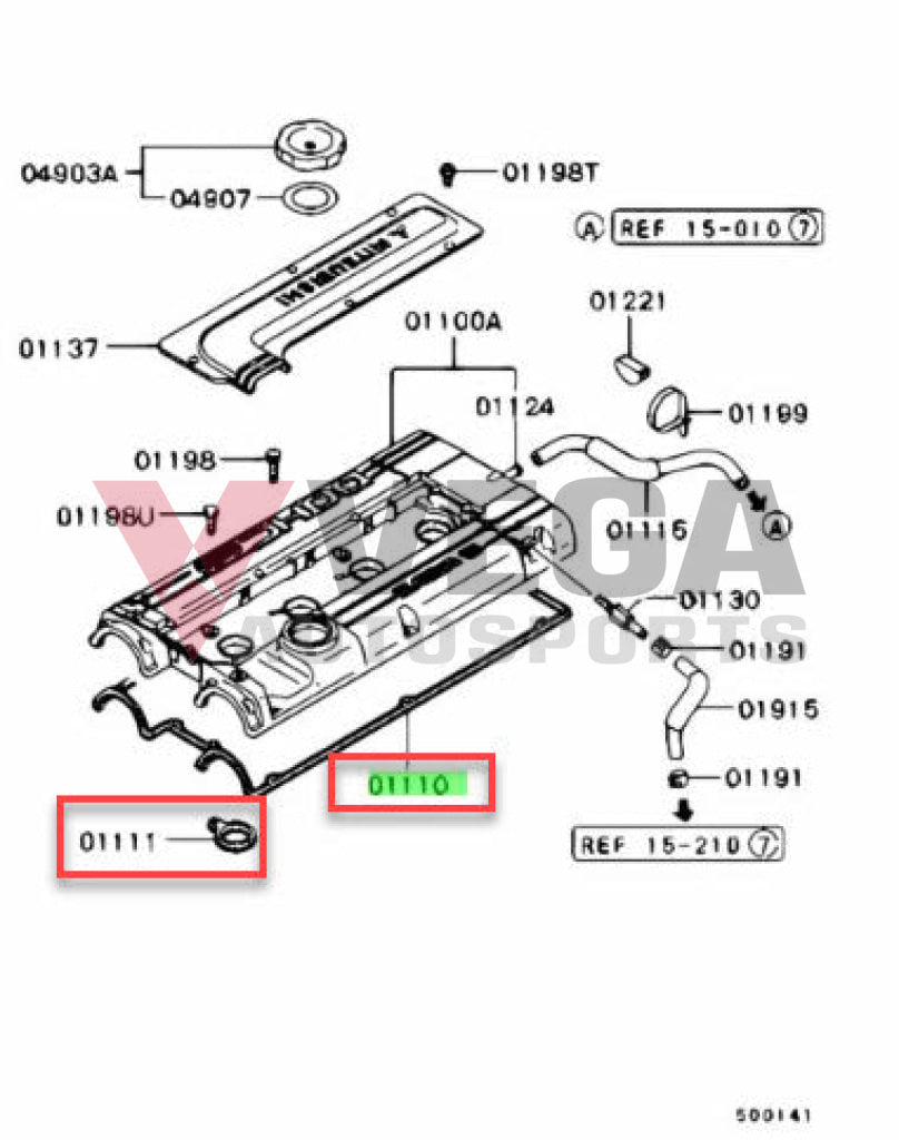 Rocker Cover Gasket Set To Suit Mitsubishi Lancer Evolution 1 / 2 3 Md186785 Md186784 Engine