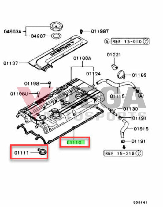 Rocker Cover Gasket Set To Suit Mitsubishi Lancer Evolution 1 / 2 3 Md186785 Md186784 Engine