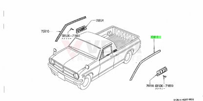 Roof Drip Mould Front LHS to suit Datsun 1200 Ute, B120 Sunny Truck - Vega Autosports